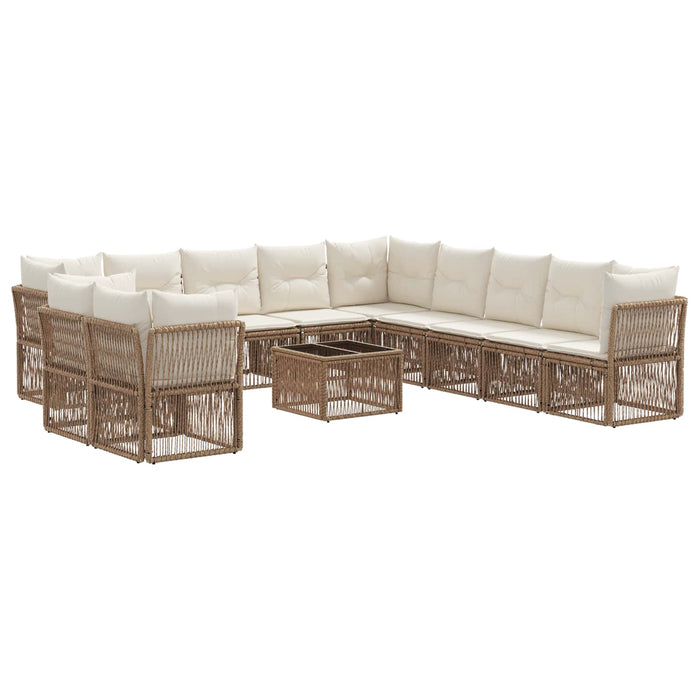 Set de canapele pentru grădină 12 pcs Bej poliratan WALTI