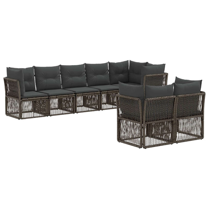 Set de canapele pentru grădină 8 pcs Gri poliratan - WALTI WALTI