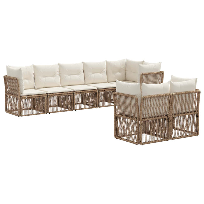 Set de canapele pentru grădină 8 pcs Bej poliratan WALTI