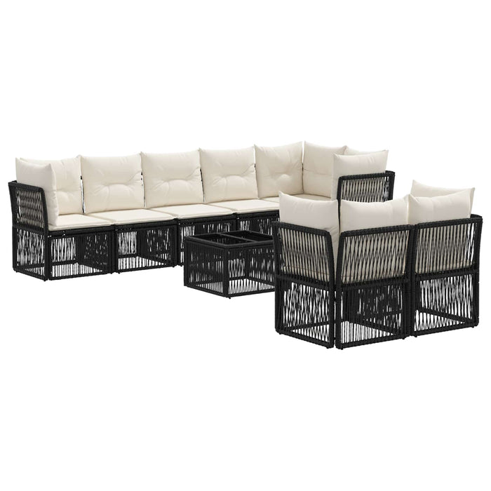 Set de canapele pentru grădină 9 pcs Negru poliratan - WALTI WALTI