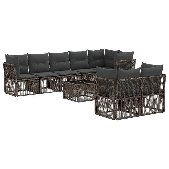 Set de canapele pentru grădină 9 pcs Gri poliratan - WALTI WALTI