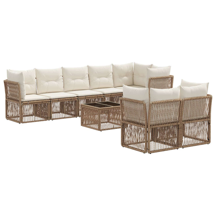 Set de canapele pentru grădină 9 pcs Bej poliratan - WALTI WALTI