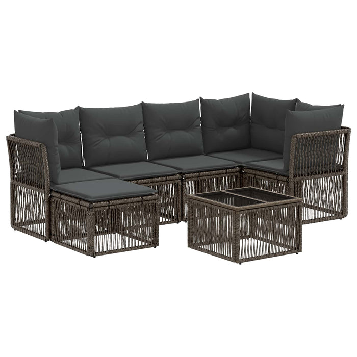 Set de canapele pentru grădină 7 pcs Gri poliratan - WALTI WALTI
