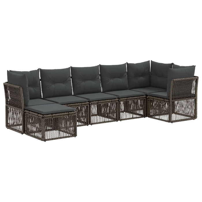 Set de canapele pentru grădină 7 pcs Gri poliratan WALTI