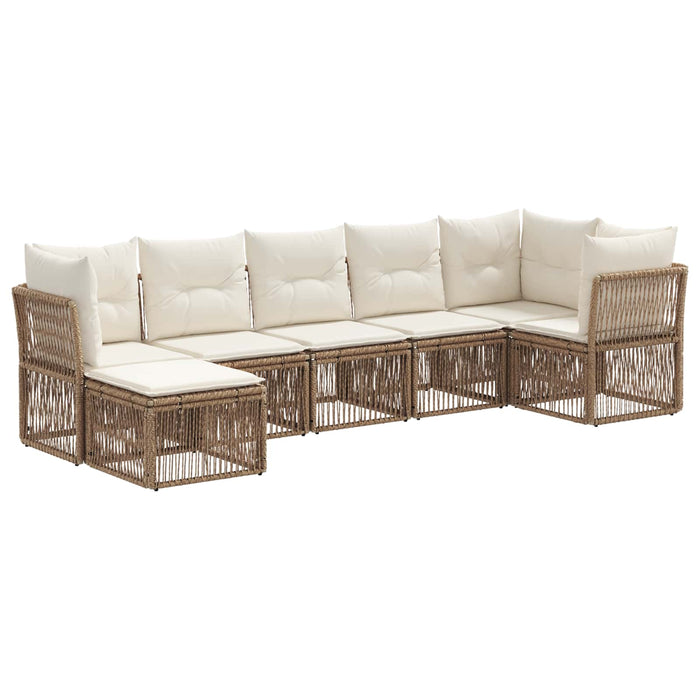 Set de canapele pentru grădină 7 pcs Bej poliratan WALTI