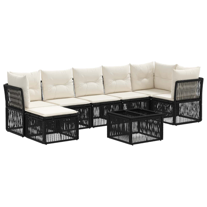 Set de canapele pentru grădină 8 pcs Negru poliratan - WALTI WALTI