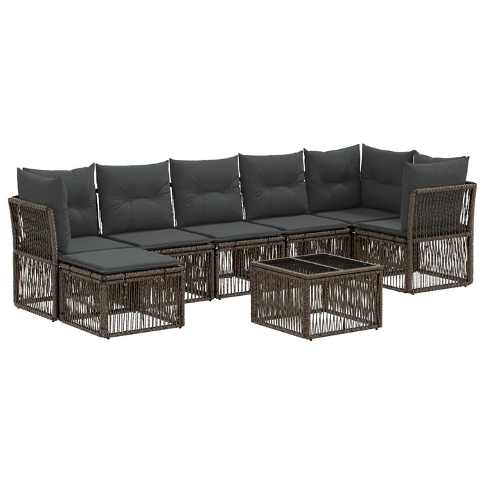 Set de canapele pentru grădină 8 pcs Gri poliratan - WALTI WALTI