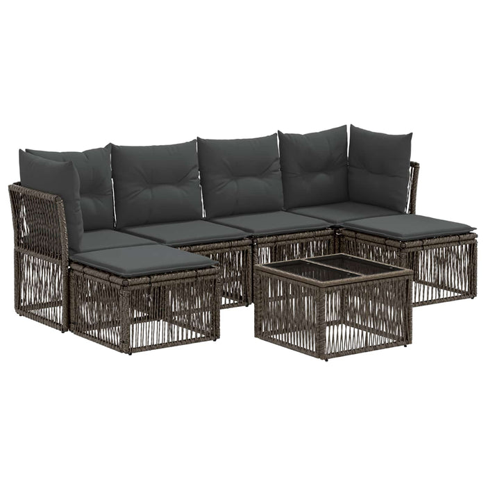 Set de canapele pentru grădină 7 pcs Gri poliratan - WALTI WALTI