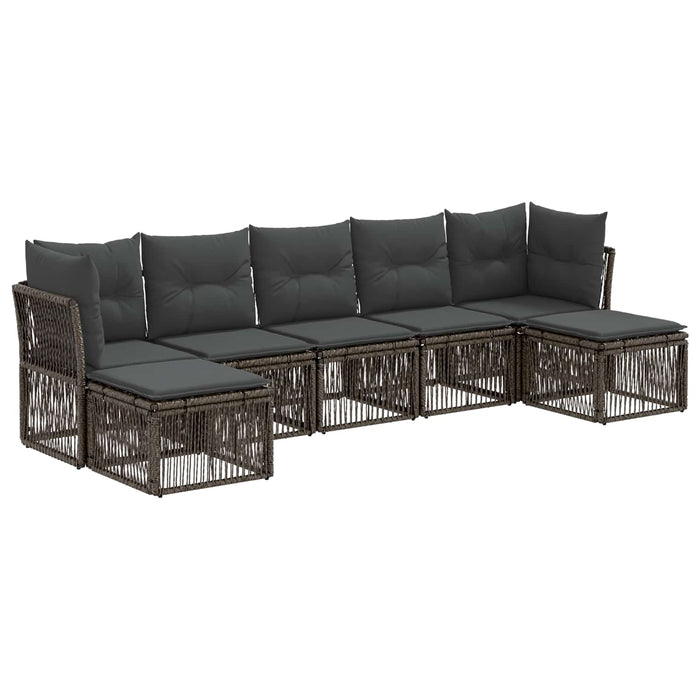 Set de canapele pentru grădină 7 pcs Gri poliratan WALTI