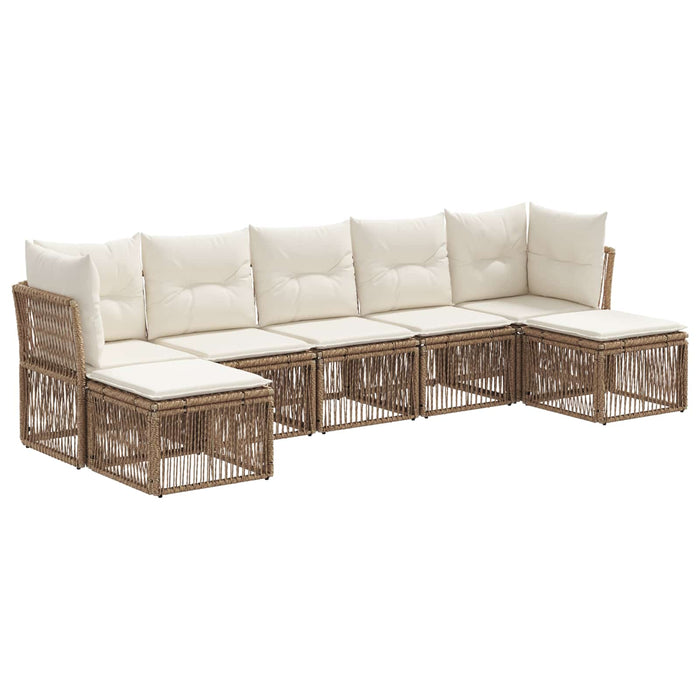Set de canapele pentru grădină 7 pcs Bej poliratan WALTI