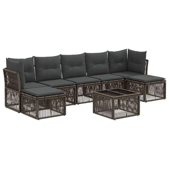 Set de canapele pentru grădină 8 pcs Gri poliratan - WALTI WALTI