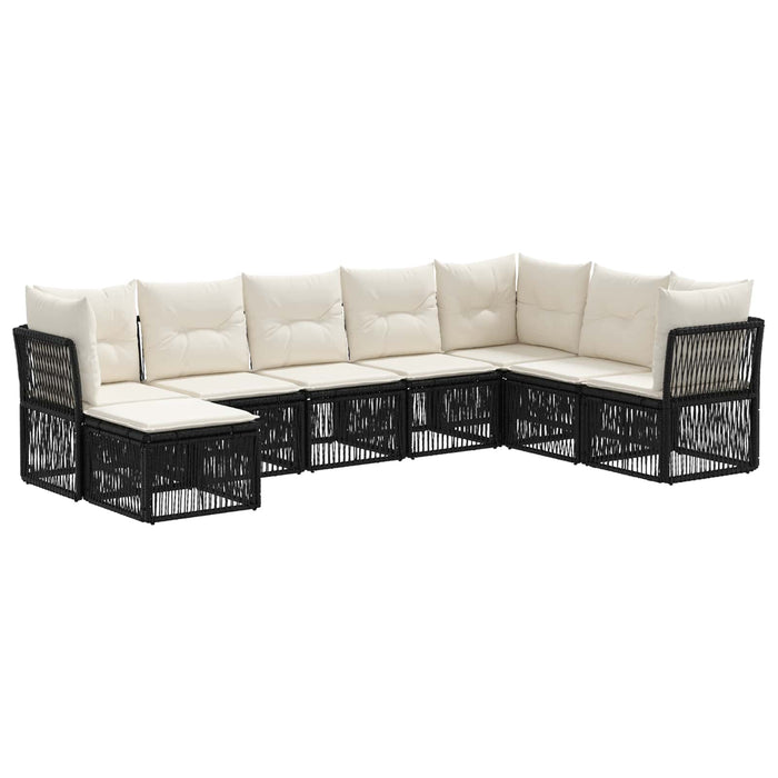 Set de canapele pentru grădină 8 pcs Negru poliratan WALTI