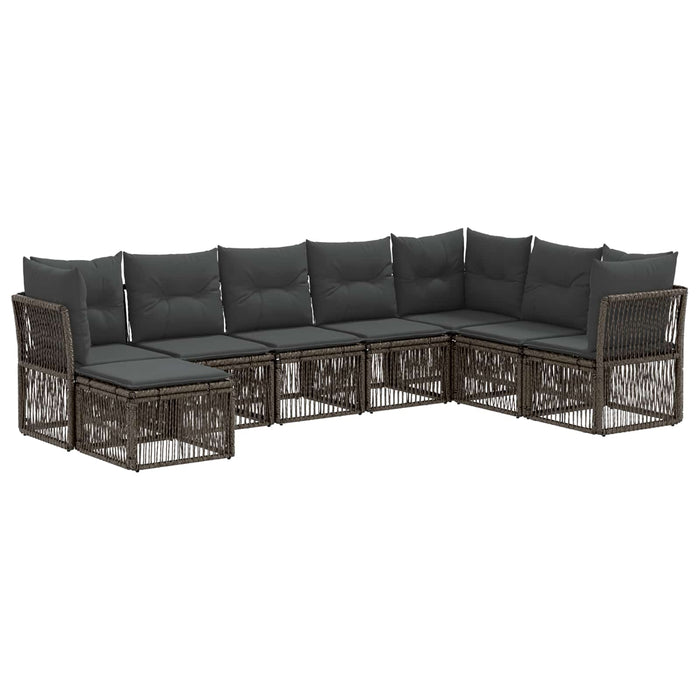 Set de canapele pentru grădină 8 pcs Gri poliratan WALTI
