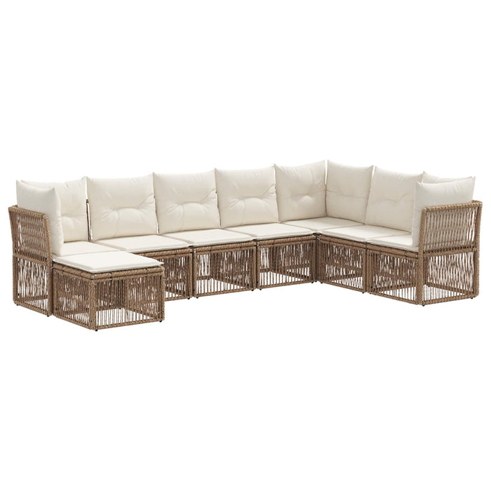 Set de canapele pentru grădină 8 pcs Bej poliratan WALTI