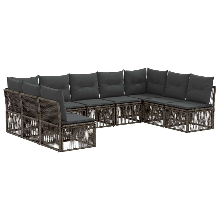 Set de canapele pentru grădină 9 pcs Gri poliratan - WALTI WALTI