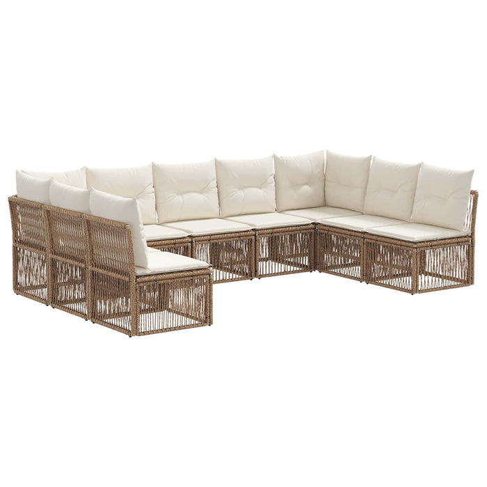Set de canapele pentru grădină 9 pcs Bej poliratan WALTI