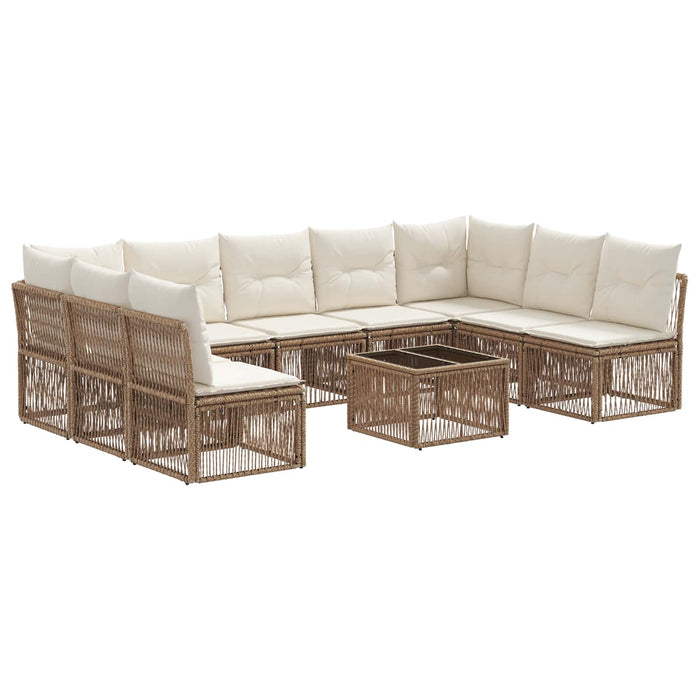 Set de canapele pentru grădină 10 pcs Bej poliratan - WALTI WALTI