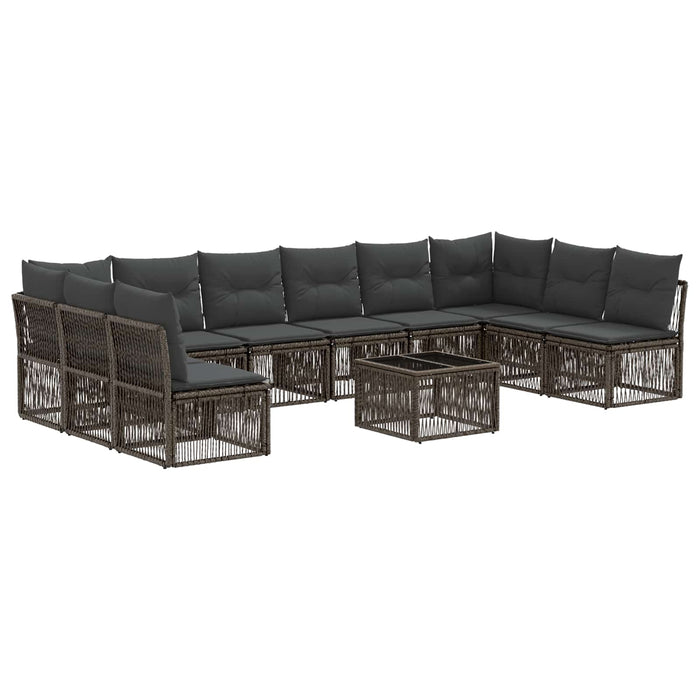 Set de canapele pentru grădină 11 pcs Gri poliratan - WALTI WALTI