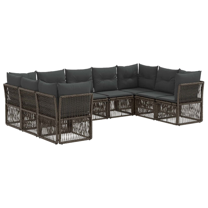 Set de canapele pentru grădină 9 pcs Gri poliratan WALTI