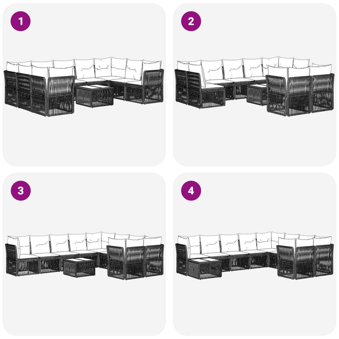 Set de canapele pentru grădină 10 pcs Bej poliratan - WALTI WALTI