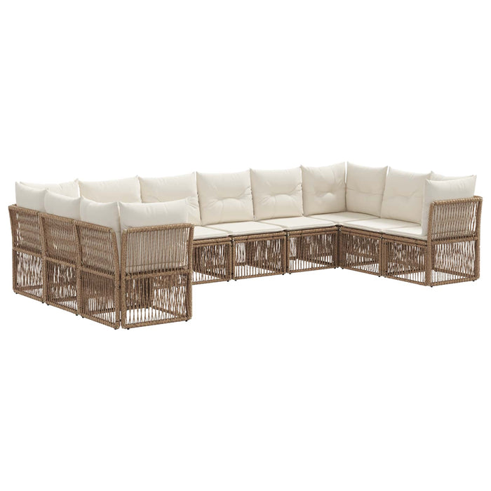 Set de canapele pentru grădină 10 pcs Bej poliratan WALTI