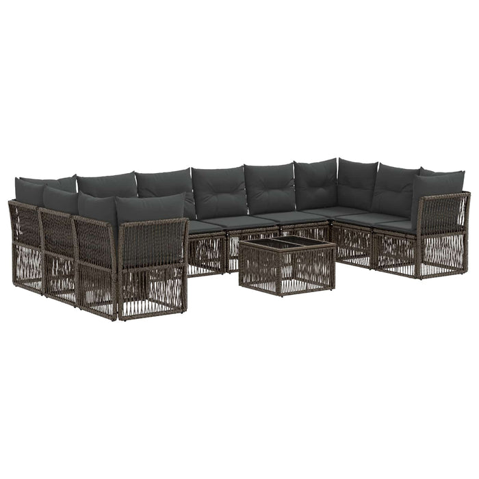 Set de canapele pentru grădină 11 pcs Gri poliratan - WALTI WALTI