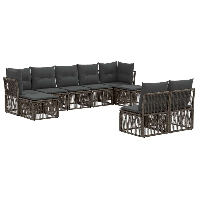 Set de canapele pentru grădină 9 pcs Gri poliratan WALTI