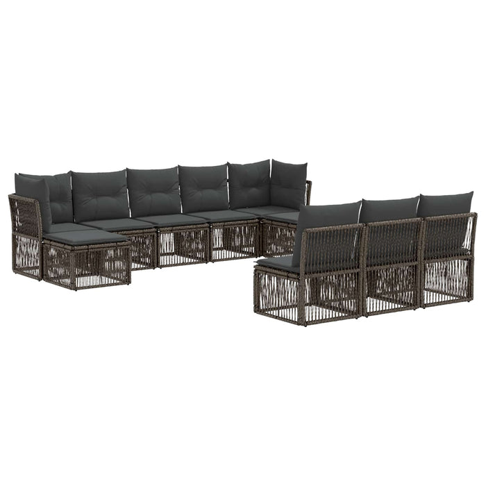 Set de canapele pentru grădină 10 pcs Gri poliratan WALTI