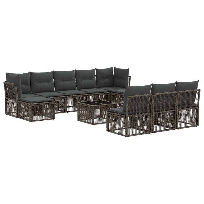 Set de canapele pentru grădină 11 pcs Gri poliratan - WALTI WALTI