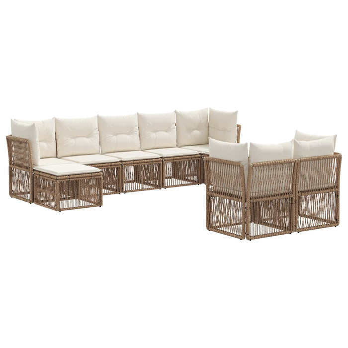 Set de canapele pentru grădină 9 pcs Bej poliratan WALTI