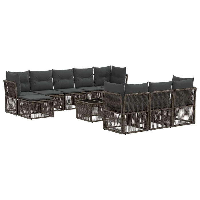 Set de canapele pentru grădină 11 pcs Gri poliratan - WALTI WALTI