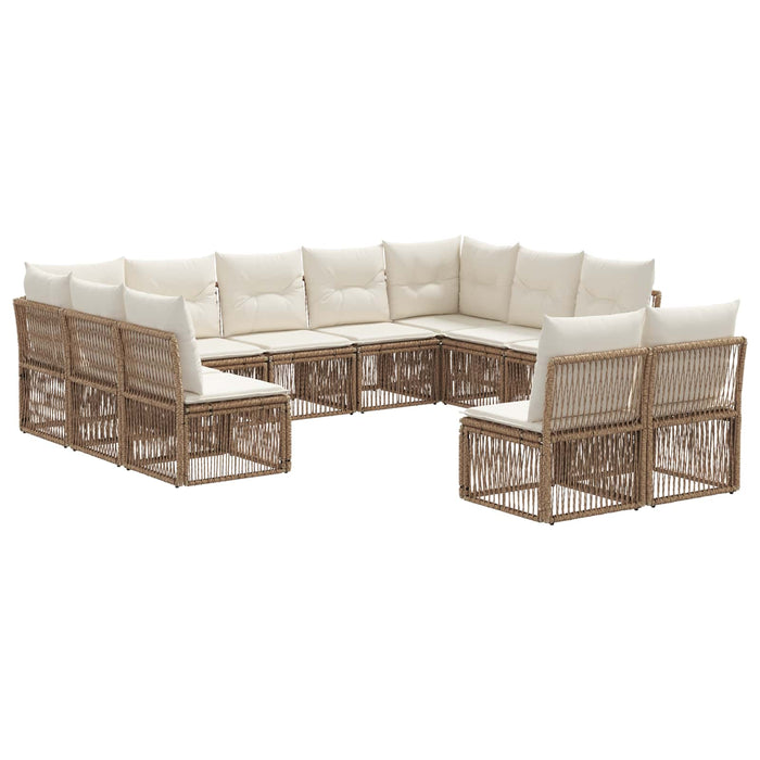 Set de canapele pentru grădină 11 pcs Bej poliratan WALTI