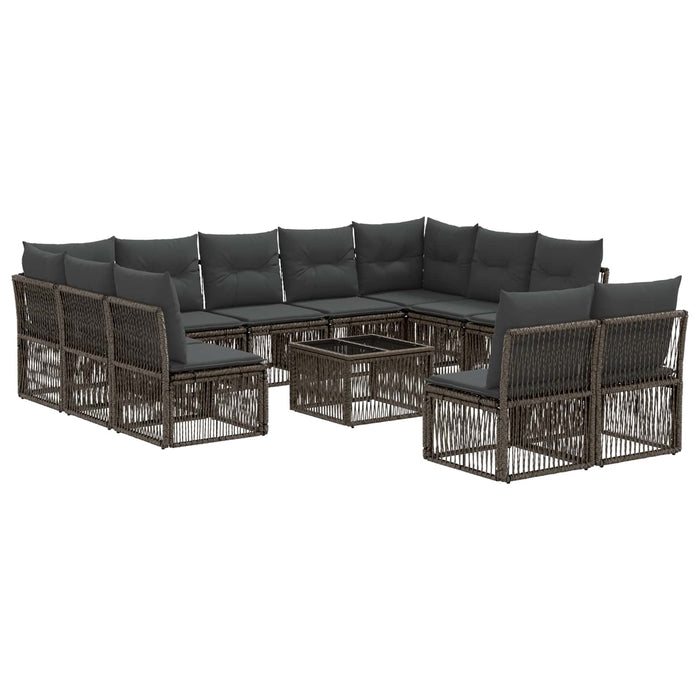 Set de canapele pentru grădină 12 pcs Gri poliratan - WALTI WALTI