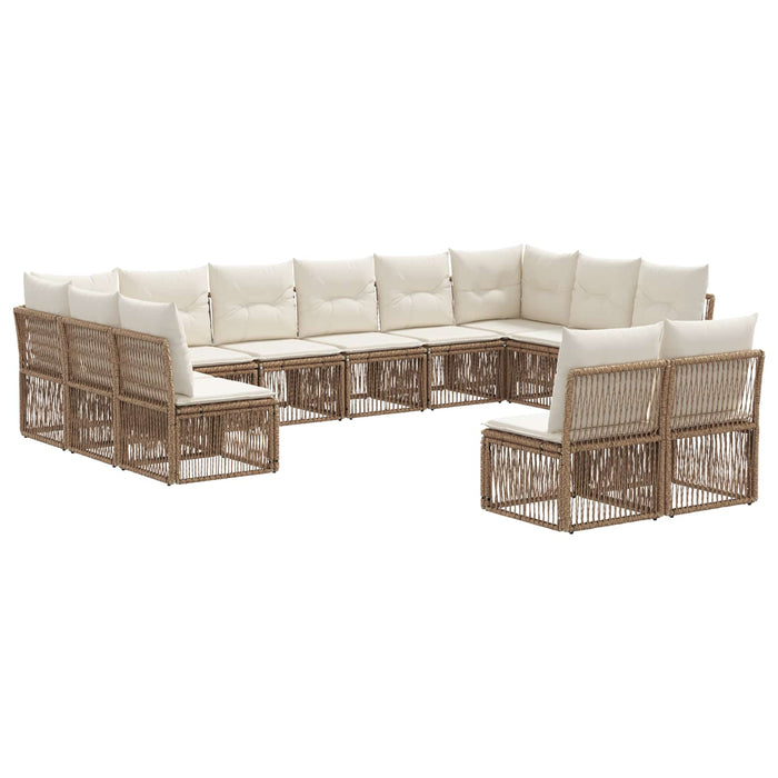 Set de canapele pentru grădină 12 pcs Bej poliratan WALTI
