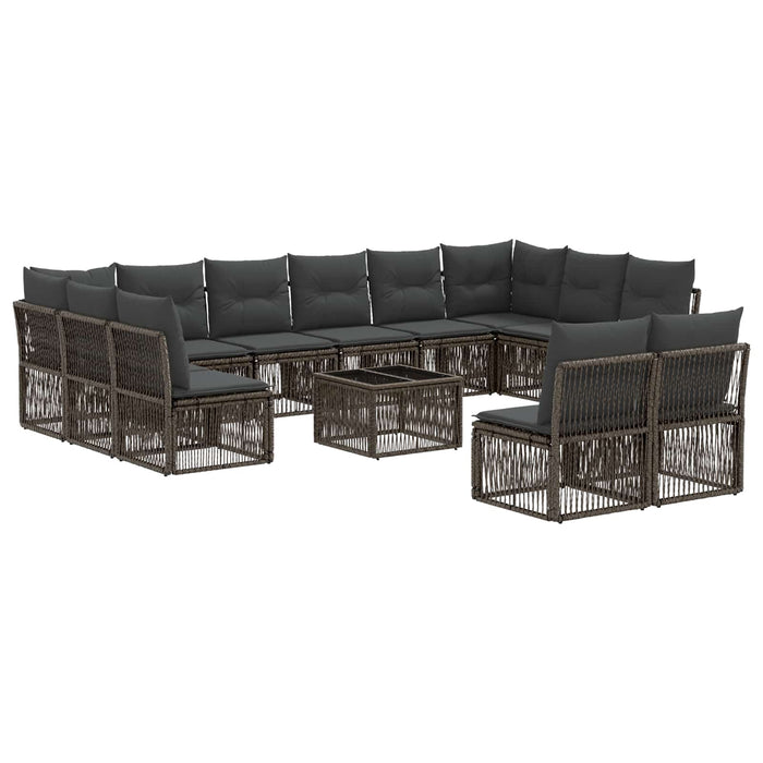 Set de canapele pentru grădină 13 pcs Gri poliratan - WALTI WALTI