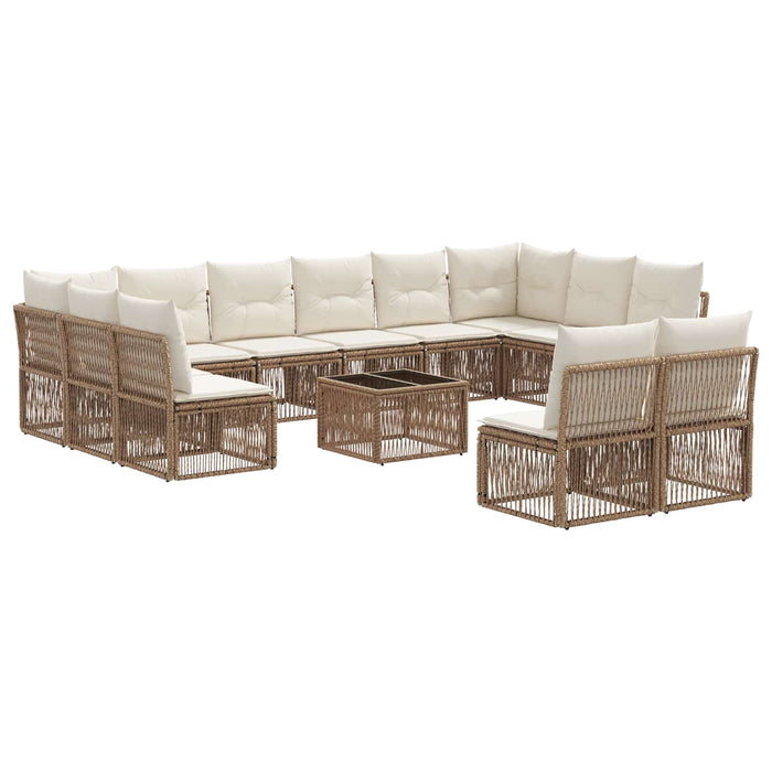 Set de canapele pentru grădină 13 pcs Bej poliratan - WALTI WALTI