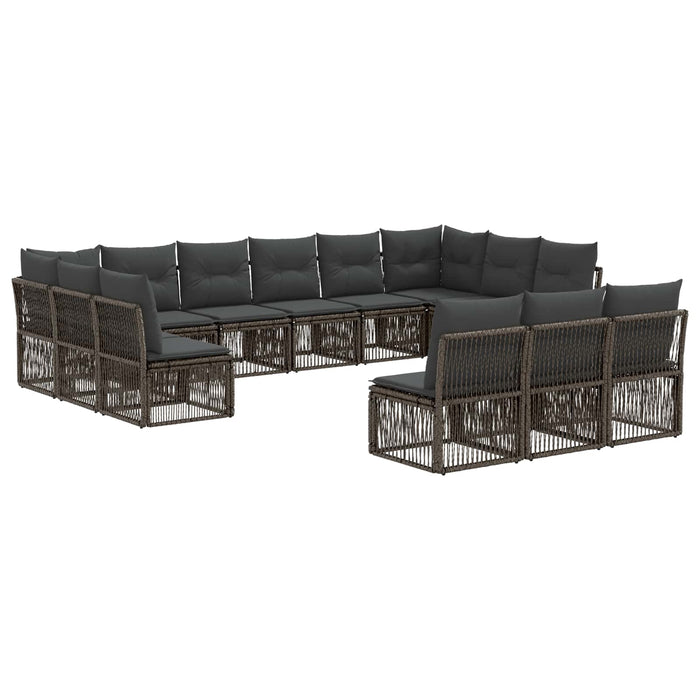 Set de canapele pentru grădină 13 pcs Gri poliratan WALTI