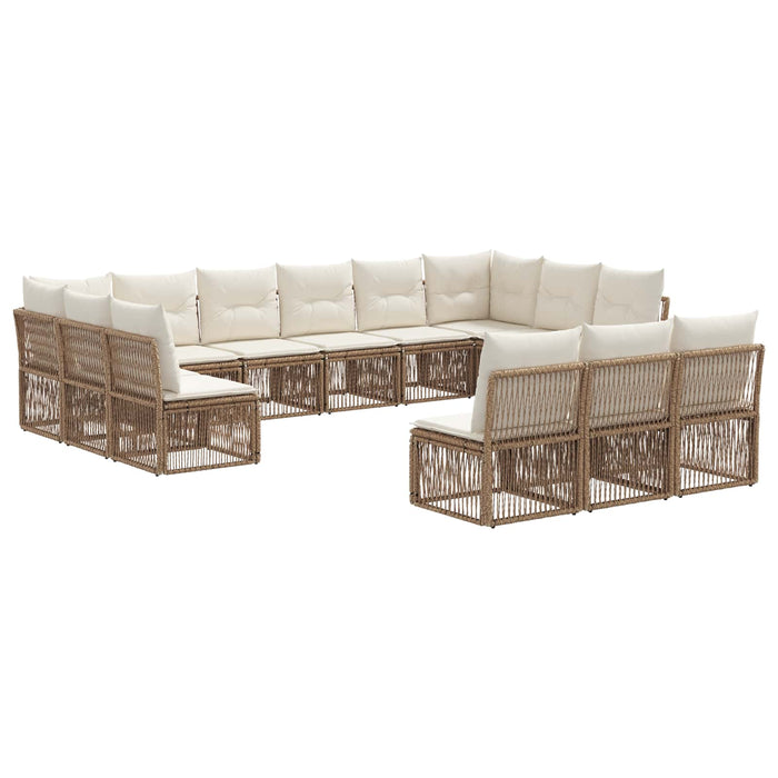 Set de canapele pentru grădină 13 pcs Bej poliratan WALTI