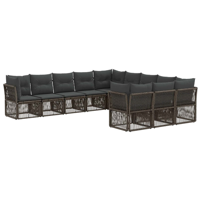 Set de canapele pentru grădină 11 pcs Gri poliratan WALTI