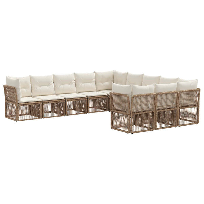 Set de canapele pentru grădină 11 pcs Bej poliratan WALTI