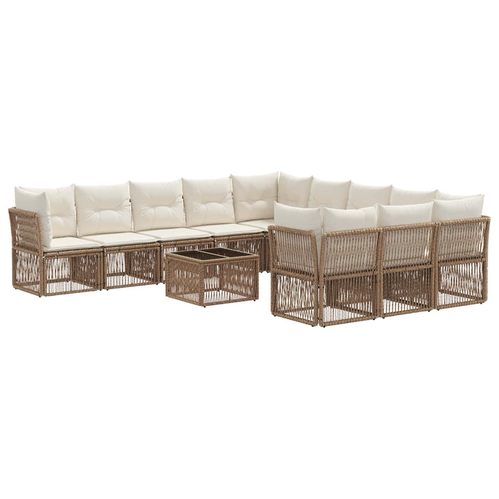 Set de canapele pentru grădină 12 pcs Bej poliratan - WALTI WALTI