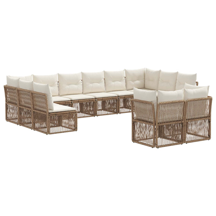 Set de canapele pentru grădină 12 pcs Bej poliratan WALTI