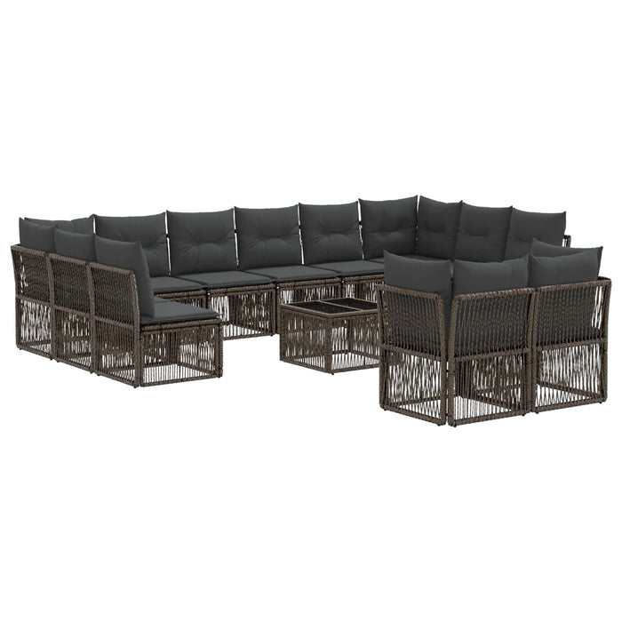 Set de canapele pentru grădină 13 pcs Gri poliratan - WALTI WALTI