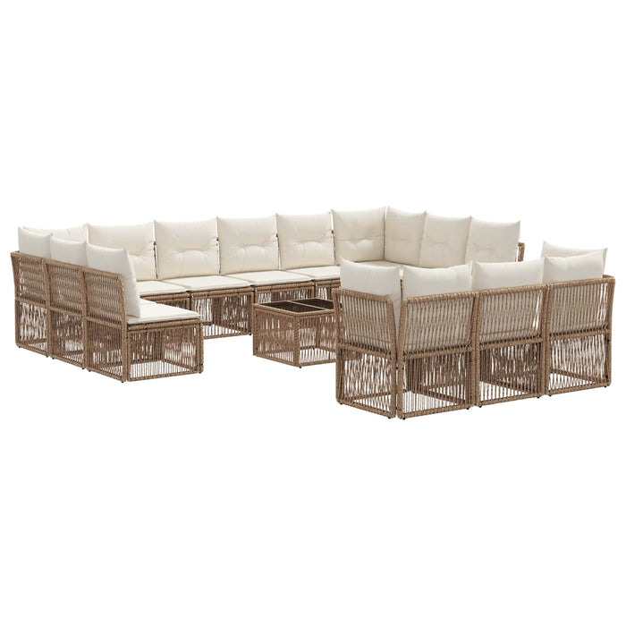Set de canapele pentru grădină 14 pcs Bej poliratan - WALTI WALTI