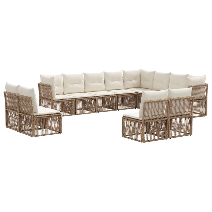 Set de canapele pentru grădină 12 pcs Bej poliratan WALTI