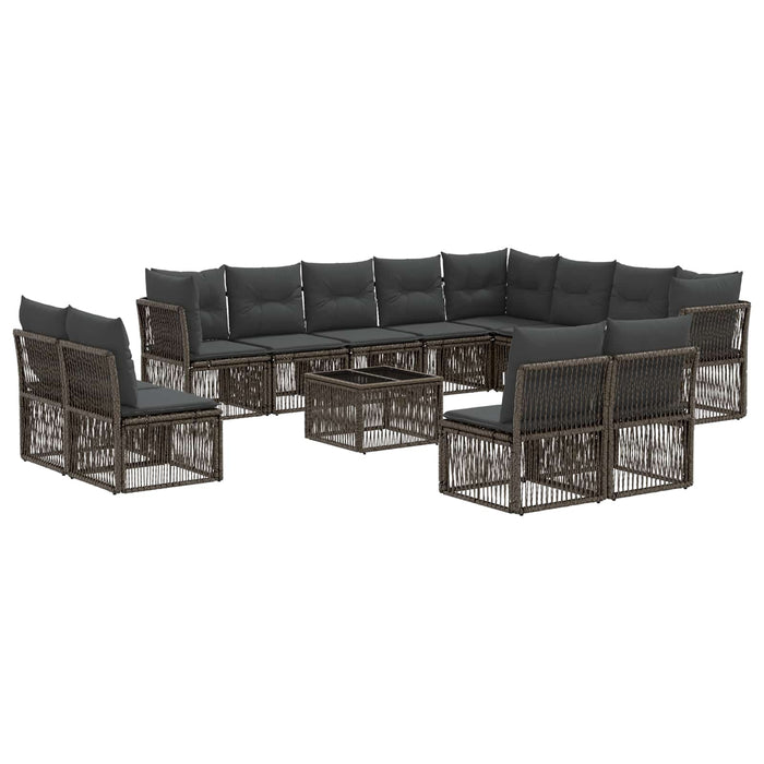 Set de canapele pentru grădină 13 pcs Gri poliratan - WALTI WALTI