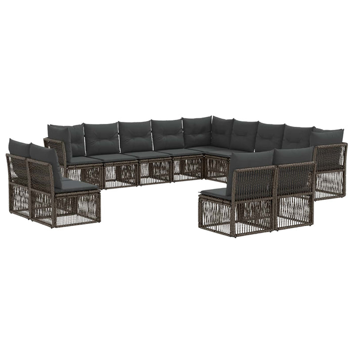 Set de canapele pentru grădină 13 pcs Gri poliratan WALTI