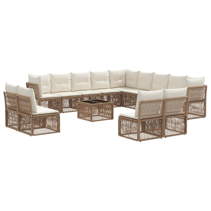 Set de canapele pentru grădină 14 pcs Bej poliratan - WALTI WALTI