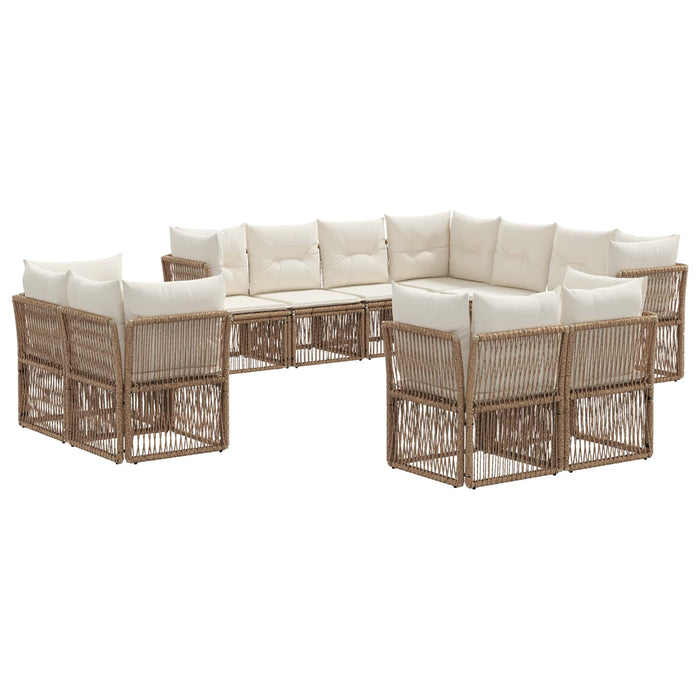 Set de canapele pentru grădină 11 pcs Bej poliratan WALTI