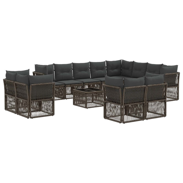 Set de canapele pentru grădină 13 pcs Gri poliratan - WALTI WALTI